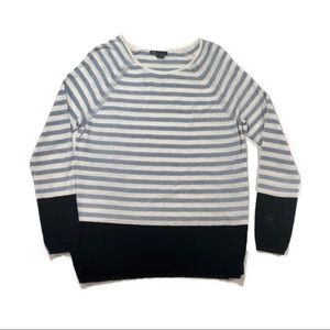 VINCE LS Coastal Color Block Striped Sweater S